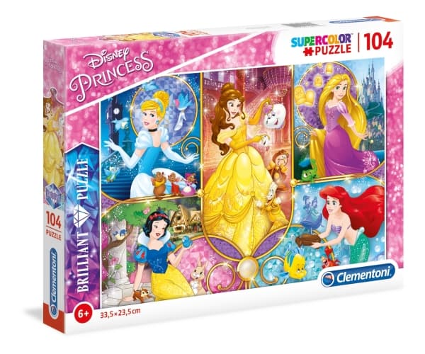 Clementoni SuperColor Disney Princess - Brilliant Puzzle - palapeli - 104 palaa - palapeli - 104 palaa