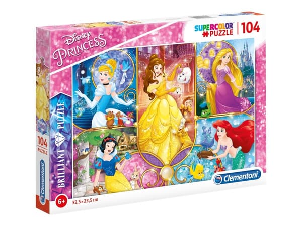 Clementoni SuperColor Disney Princess - Brilliant Puzzle - palapeli - 104 palaa - palapeli - 104 palaa