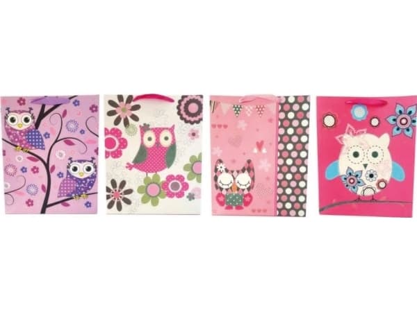 JU-PITER Presentpåse uggla 1143B 26x32x12cm p12, pris per 1st