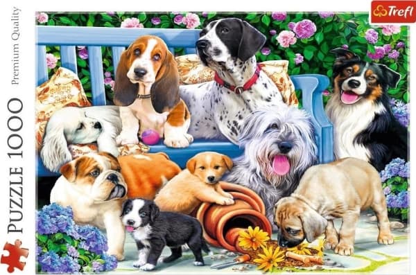 Trefl Dogs in the garden, 1000 styck, Djur, 12 År