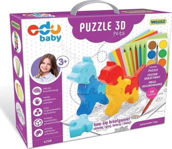 WADER Puzzle Zoo 3D Kjæledyr