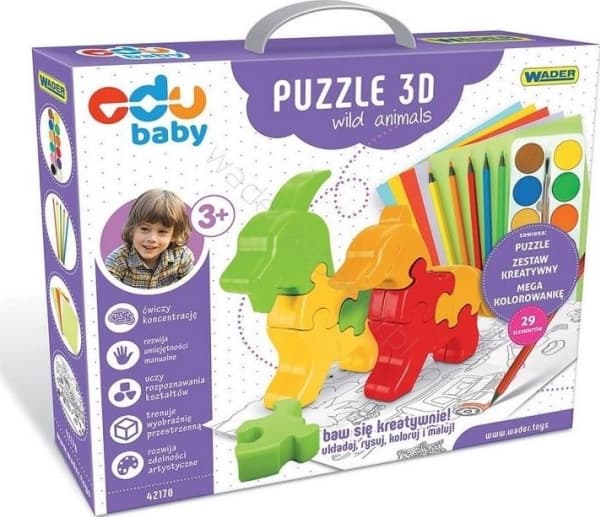 Wader Edu Baby 3D Puslespill Ville dyr