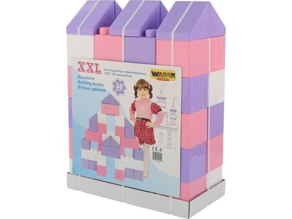 Polesie 40299 Byggeklosser "XXL" 36 stk. rosa