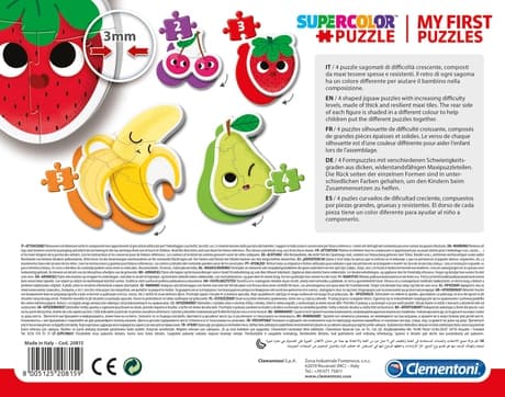 Clementoni My First Puzzles, 3 kpl, Ruoka & juomat, 2 vuosi/vuosia