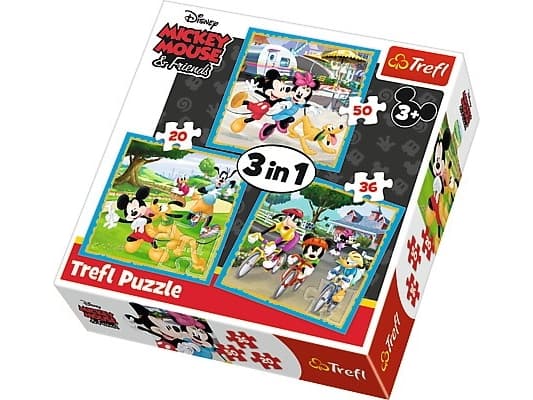 Trefl Puzzle 3in1 Mikke Mus med venner