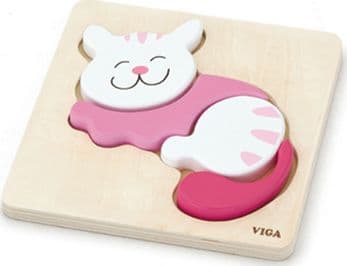 Viga Viga 59930 Babys første puslespill - katt (eske) VIGA 59930 BABYS FØRSTE PUSSEL - KATT (BOKS) (1861, Viga)