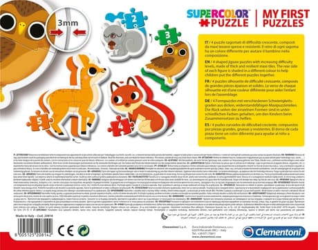 Clementoni My First Puzzles, 3 stykker, Dyr, 2 år