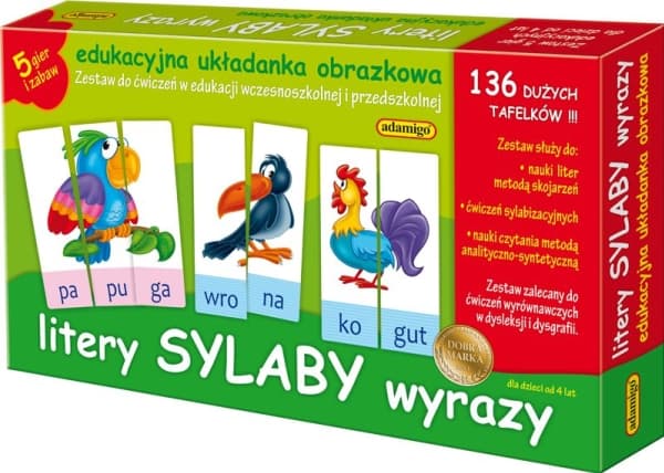 Adamigo Syllable Letters Words - Educational Picture Puzzle - 6076