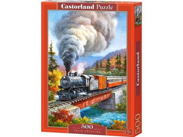 Castorland Train Crossing 500 pcs, 500 kpl, Ajoneuvot, 9 vuosi/vuosia