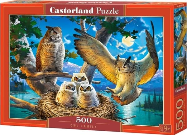 Castorland Owl Family 500 pcs, 500 stykker, Dyr, 9 år