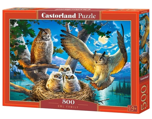 Castorland Owl Family 500 pcs, 500 stykker, Dyr, 9 år