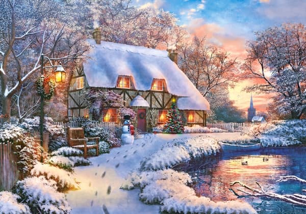 Castorland Winter Cottage 500 pcs, 500 kpl, Maisema, 9 vuosi/vuosia