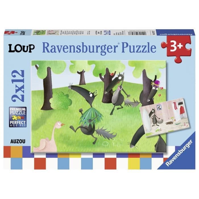 RAVENSBURGER Puzzle 2x12 p - Ulven, der ville ændre farve