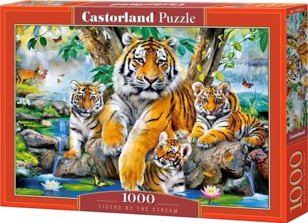 Castorland Tigers by the Stream 1000 pcs, 1000 stykker, Dyr, 9 år
