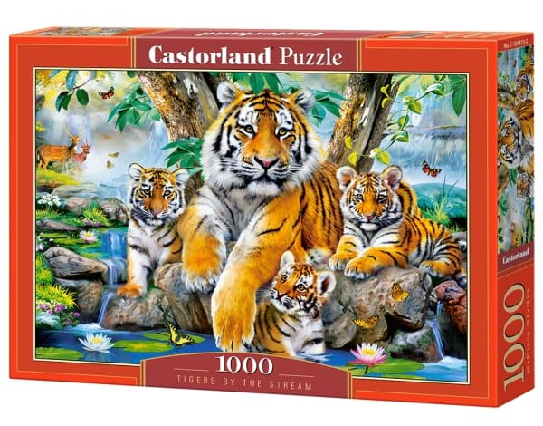Castorland Tigers by the Stream 1000 pcs, 1000 stykker, Dyr, 9 år
