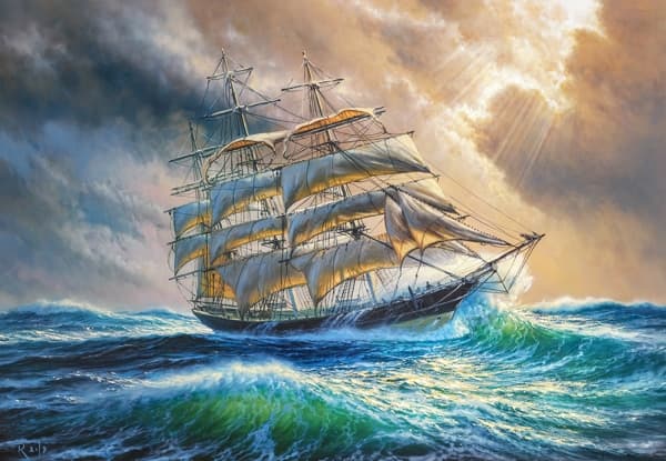 Castorland Sailing Against All Odds 1000 pcs, 1000 kpl, Laivat, 9 vuosi/vuosia