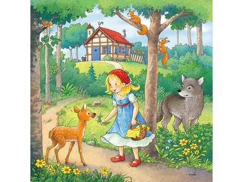 Ravensburger Rapunzel, Little Red Riding Hood, and The Frog Prince, 49 styck, Tecknade serier, 5 År