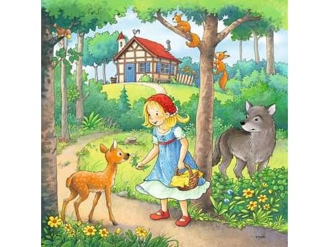 Ravensburger Rapunzel, Little Red Riding Hood, and The Frog Prince, 49 styck, Tecknade serier, 5 År
