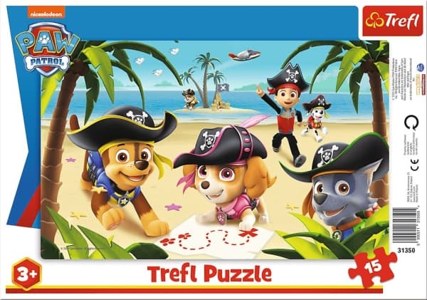 Trefl Puzzle 15 el kehys Koirien ystävät Partiokoira