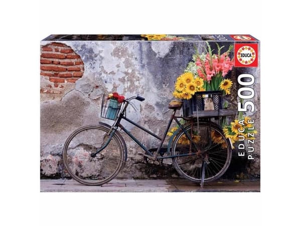 Educa Bicycle with flowers, 500 kpl, Maisema, 10 vuosi/vuosia