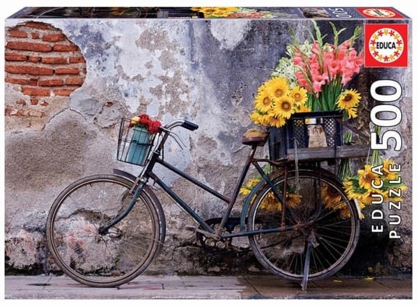 Educa Bicycle with flowers, 500 kpl, Maisema, 10 vuosi/vuosia