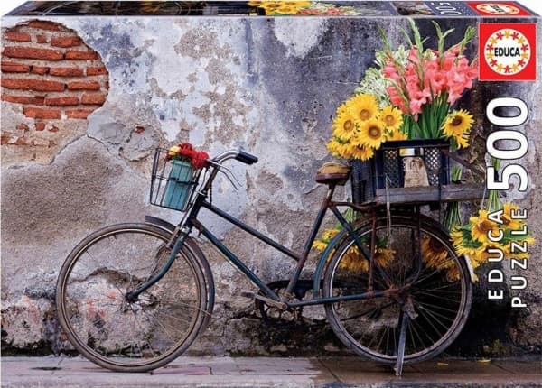 Educa Bicycle with flowers, 500 kpl, Maisema, 10 vuosi/vuosia