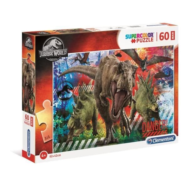 CLEMENTONI - 26456 - SuperColor 60 stycken Maxi - Jurassic World