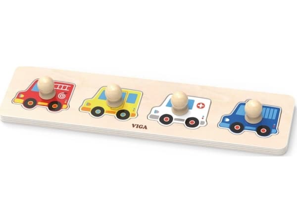 Viga Viga 44535 Första pusslet med handtag - bilar