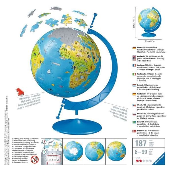RAVENSBURGER Puzzle 3D World Map 180 st