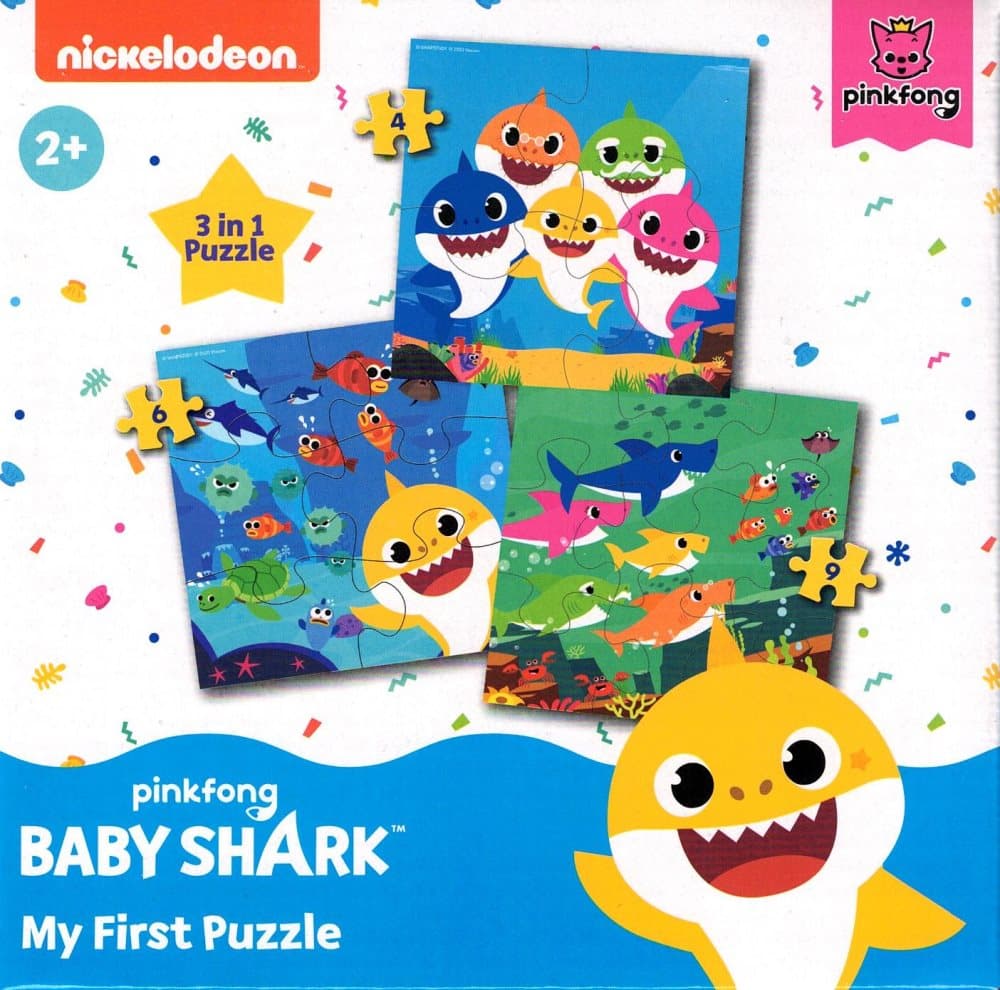 3 IN 1 Baby Shark My First Puzzle 4, 6 and 9 Pieces