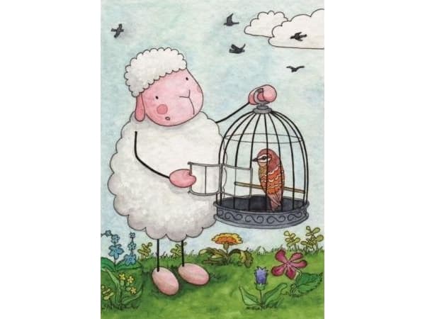 Sharon. Postcard with a coloring page - let the oppressed