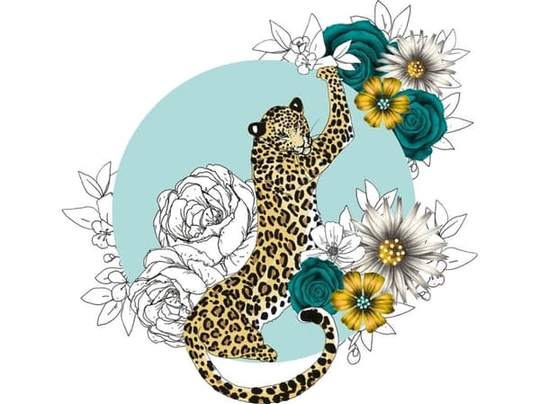 Clear Creation Karnet Swarovski kwadrat Gepard kwiaty (CL1424)