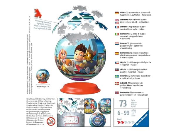 Paw Patrol 3D Puzzle-Ball 72p