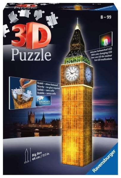 Puzzle 3D 216el Big Ben Nocą 125883 RAVENSBURGER