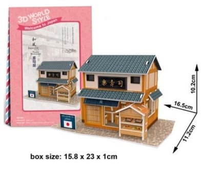 Puzzle 3D Domki świata-Japonia. Sushi house 32el W3104H 23104 DANTE