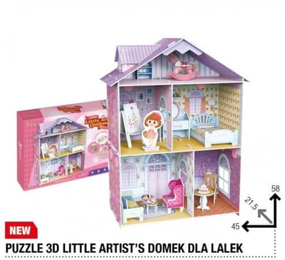 Puzzle 3D Little artist"s Domek dla lalek 160el. P645H 21201 DANTE