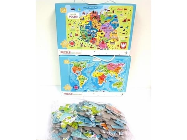 Pierot Puzzle Maailman kartta + Puolan kartta
