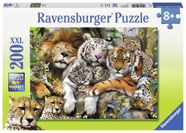 Stora sovande kattdjur Pussel 200 bitar Ravensburger