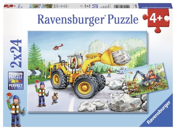 Grävmaskiner Pussel 2x24 bitar Ravensburger