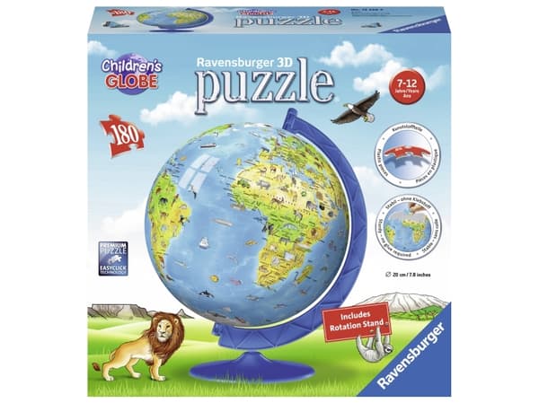 Ravensburger Children''s Globe, 180 stykker, Klode, 6 år