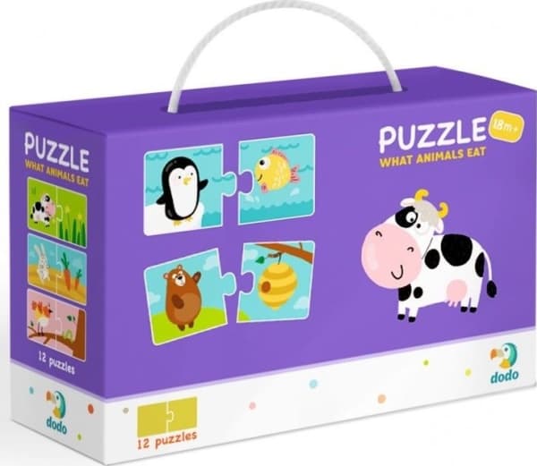 Dodo Puzzle 12x2 Mitä eläimet syövät?
