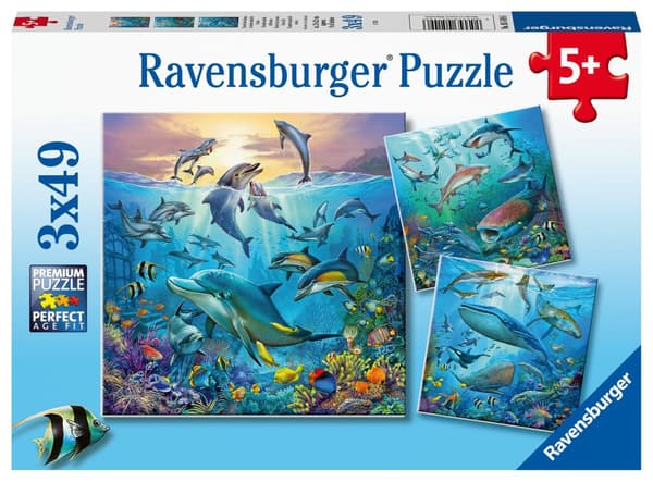 Under havet Puslespill 3x49 brikker Ravensburger