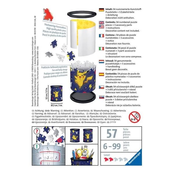 3D Puzzle 54-bitars pennhållare - Pokémon