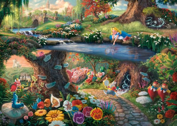 Disney Alice In Wonderland Thomas Kinkade Pussel 1000 bitar Schmidt