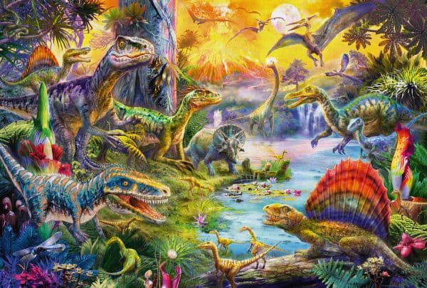 Dinosaurier Pussel & 12 figurer 60 bitar Schmidt