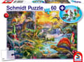 Miniatyrbillede 1 af 3: Dinosaurier Pussel & 12 figurer 60 bitar Schmidt