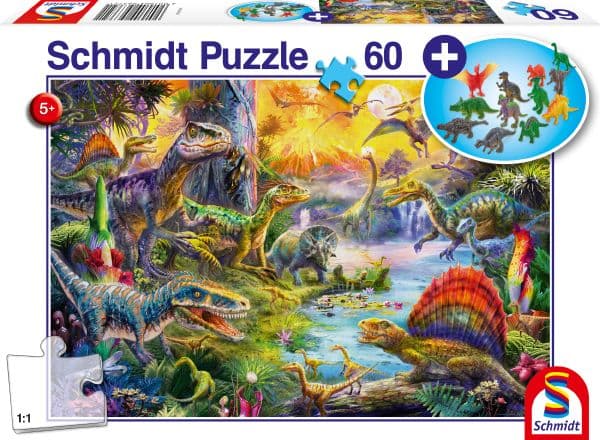 Dinosaurs Puslespill med figurer 60 brikker Schmidt