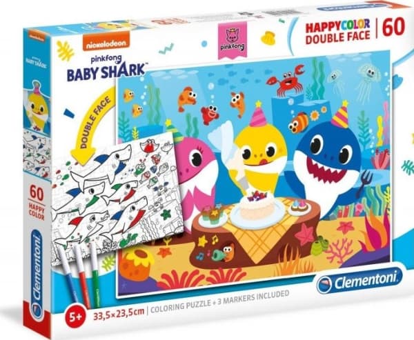 Clementoni Puzzle 60 HappyColor Double-sided Baby Shark