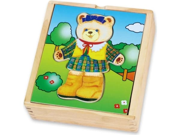 Viga 56403 Teddy Bear dress-up puzzle - girl