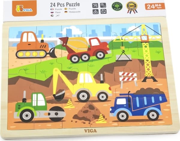 Viga 51463 Puzzle on a pad 24 elements - on a construction site